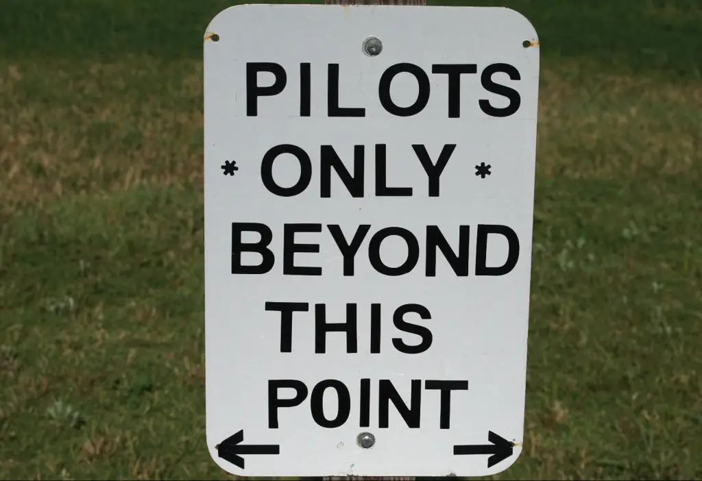 PIlots only beyond this point