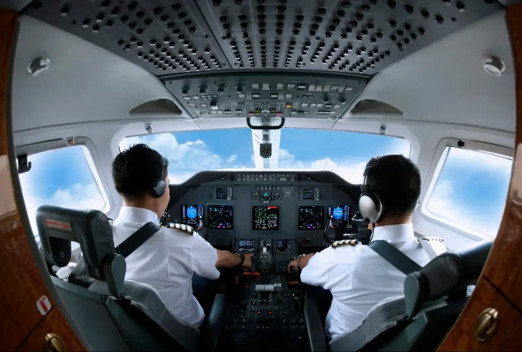 Piloti in cabina di pilotaggio
