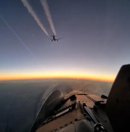 Intercettazione aerea aereo fantasma dal cockpit da Eurofighter