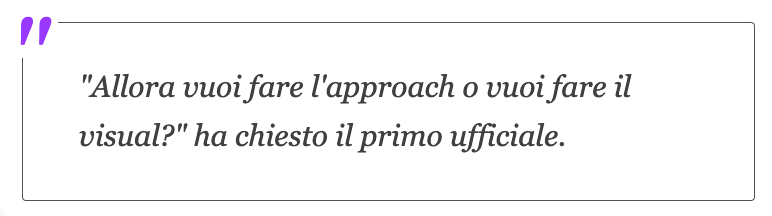 Domanda sul tipo di approccio fatta dal pilota al comandante